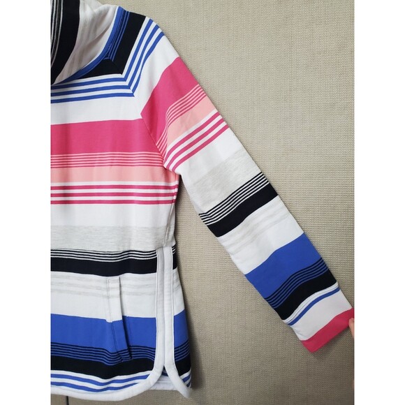 T by Talbots Cotton Blend Funnel Neck Pullover Sweatshirt with Pockets Size Med - Picture 2 of 6